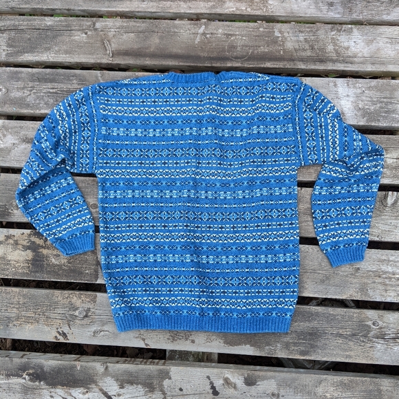 Vintage L.L. Bean Scottish cotton grandpa sweater woven knit jumper - Picture 2 of 7